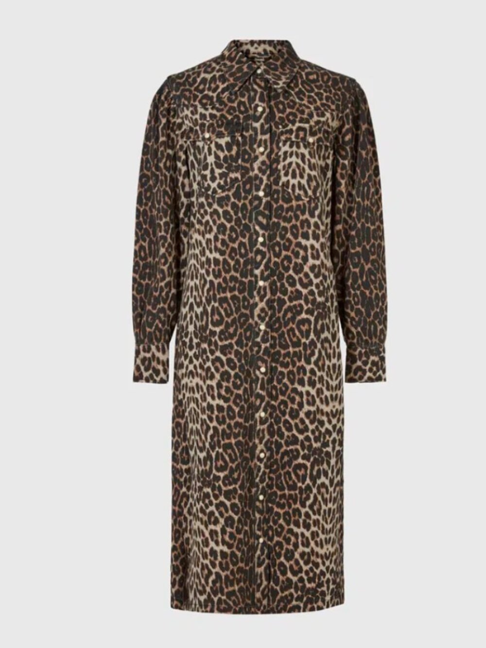 ALLSAINTS Womens 4 Leopard Yellow Ezra Leopard-print Cotton Midi Dress